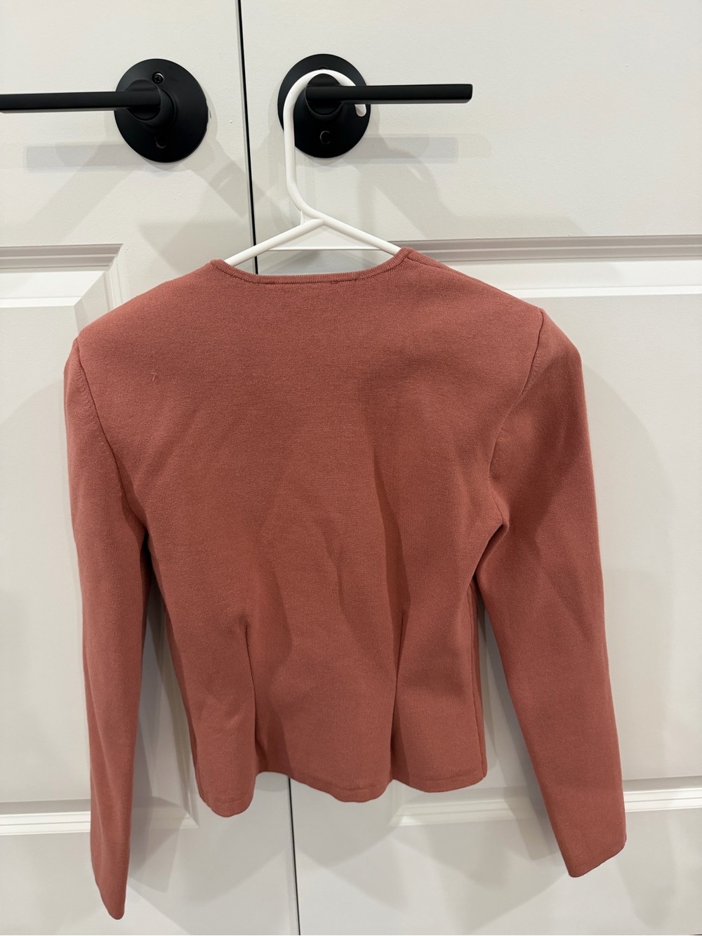 Women’s Express Square Neck Long Sleeve Ribbed Top in Rust Size XS EUC - Picture 5 of 5